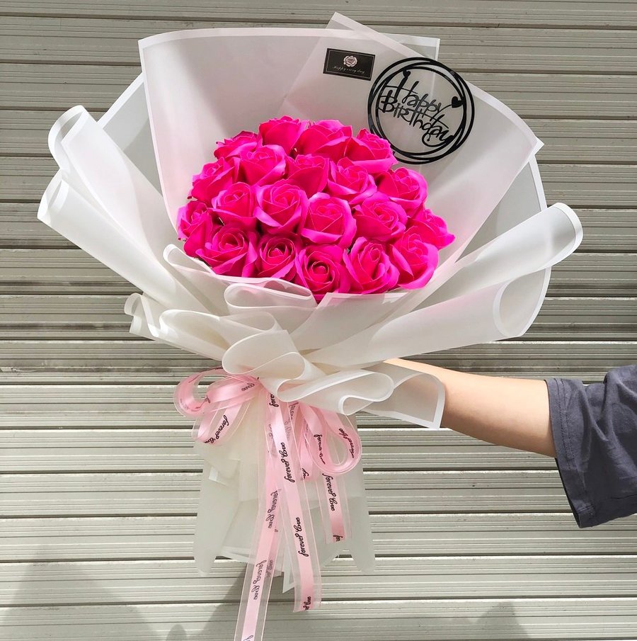 Bó Hoa Hồng Sáp 20 Bông - Lovely Hồng