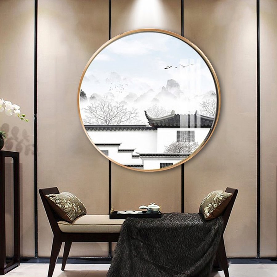 Tranh Tròn Tráng Gương Phong Cảnh Hữu Tình