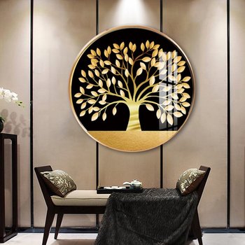 Tranh Tròn Tráng Gương Cây Vàng Nghệ Thuật