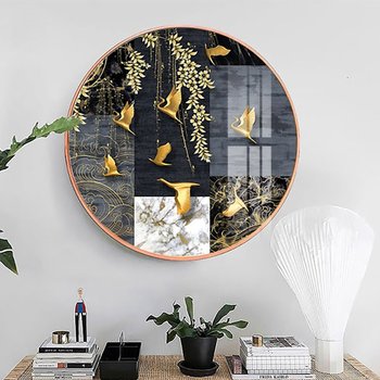 Tranh Tròn Tráng Gương Chim Hạc Nghệ Thuật 2