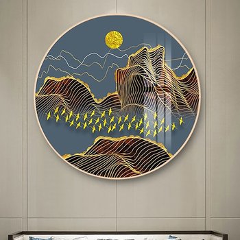 Tranh Tròn Tráng Gương Chim Hạc Nghệ Thuật