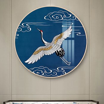 Tranh Tròn Tráng Gương Hạc Tiên