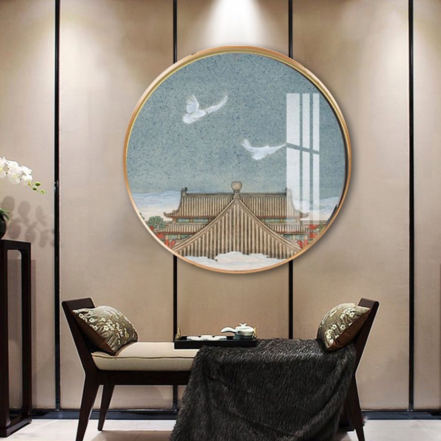 Tranh Tròn Tráng Gương Phong Cảnh Nghệ Thuật