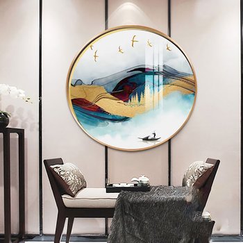 Tranh Tròn Tráng Gương Người Lái Đò Trên Sông