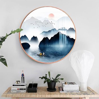 Tranh Tròn Tráng Gương Sơn Thủy Hữu Tình 3