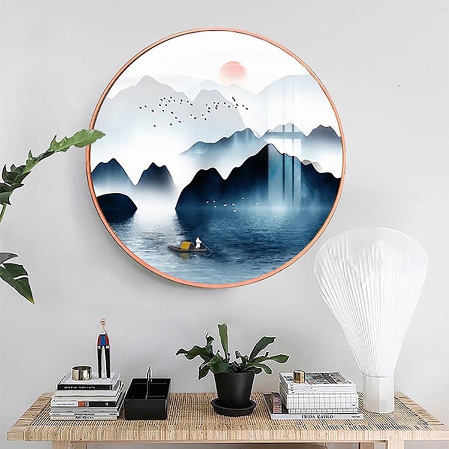 Tranh Tròn Tráng Gương Sơn Thủy Hữu Tình 3