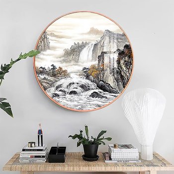 Tranh Tròn Tráng Gương Thủy Mặc Sơn Thủy Hữu Tình 4