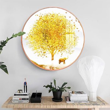 Tranh Tròn Tráng Gương Cây Vàng Nghệ Thuật 2