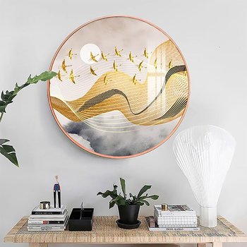 Tranh Tròn Tráng Gương Đàn Hạc Dưới Trăng