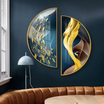 Tranh Bán Nguyệt Hươu Và Cá Vàng Nghệ Thuật