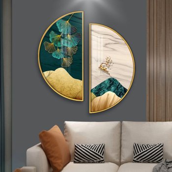 Tranh Bán Nguyệt Hươu Vàng Nghệ Thuật 5