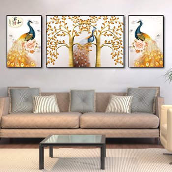 Tranh treo tường chim công cách điệu nghệ thuật (A-135)