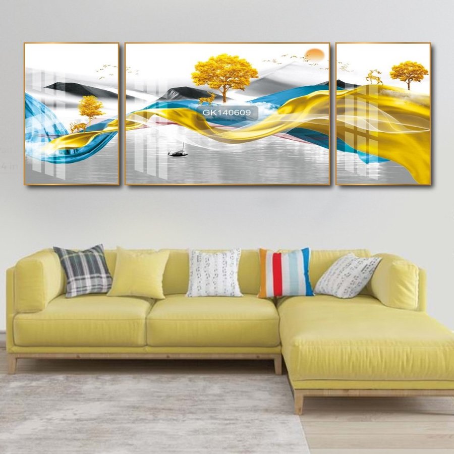 Tranh Treo Tường Hươu Và Cây Vàng Nghệ Thuật