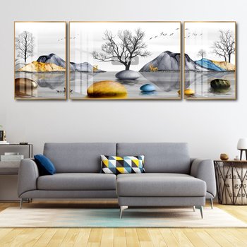 Tranh Treo Tường Hươu Vàng Và Non Nước