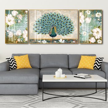 Tranh Treo Tường Chim Công Xanh Nghệ Thuật