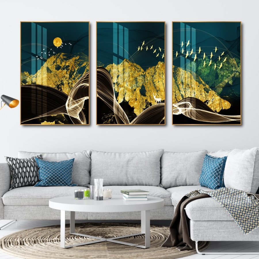 Tranh Treo Tường Nghệ Thuật Đàn Hạc Và Hươu