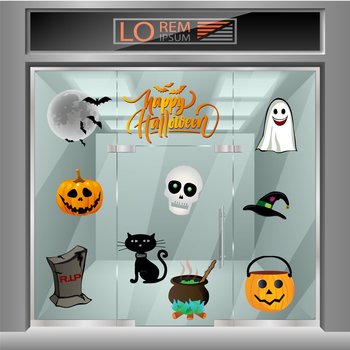 Decal trang trí Halloween combo lễ hội kinh dị
