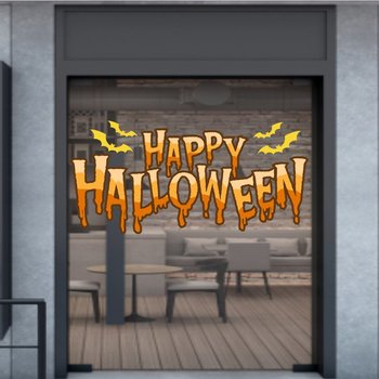 Decal trang trí halloween happy halloween và dơi