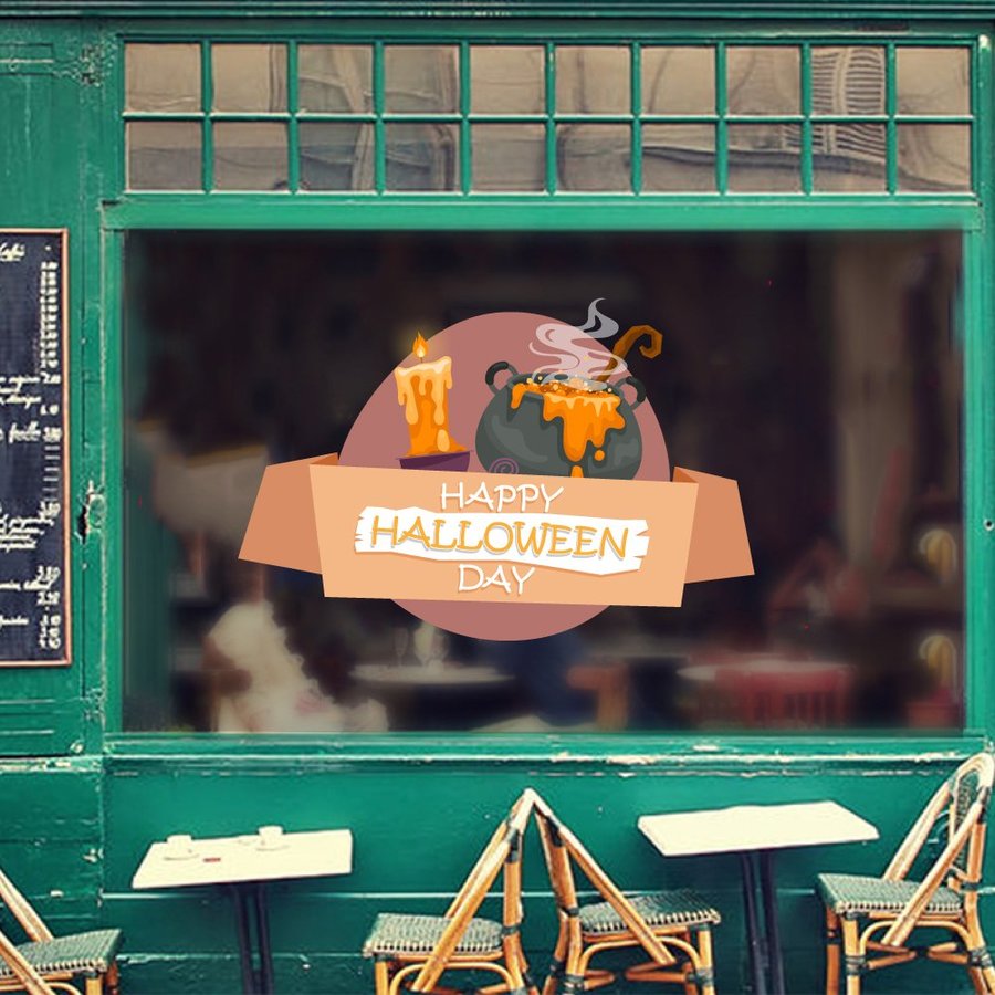 Decal trang trí halloween ngọn nến kì dị