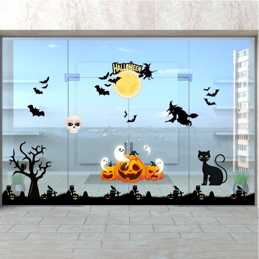 Decal Trang Trí Halloween Rùng Rợn Combo 14