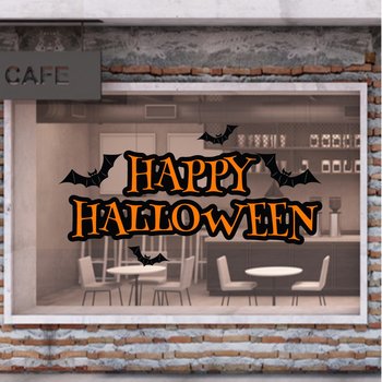 Decal trang trí halloween và dơi đen