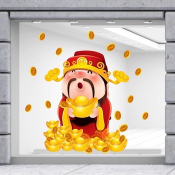 Decal trang trí tết thần tài tặng vàng ngày tết mẫu 2