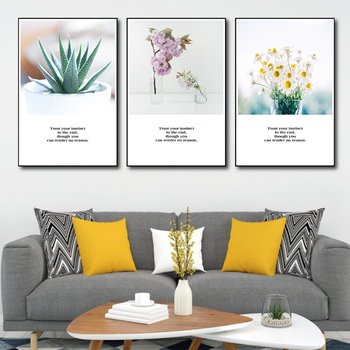 Tranh treo tường xương rồng nhỏ và hoa