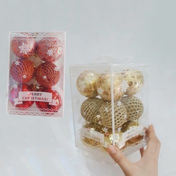 Hộp 12 quả châu giáng sinh đỏ cao cấp size 6 li