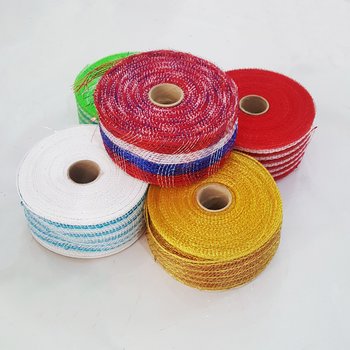 Cuộn 25m mét ruy băng lưới kim tuyến phụ kiện trang trí đồ handmade
