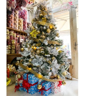 Cây thông phủ tuyết 2m1 full phụ kiện mẫu 12