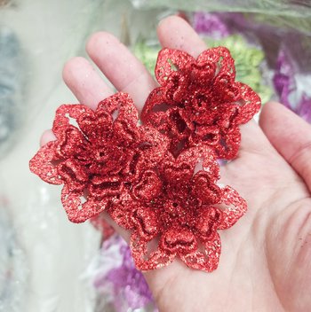 Hoa trạng nguyên sắc đỏ mini trang trí noel 4cm