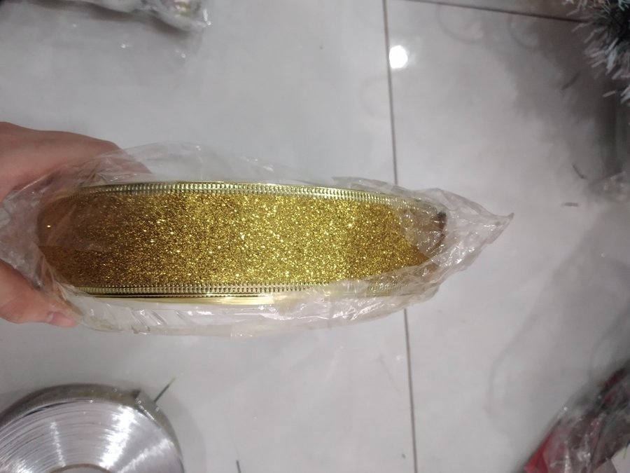 Combo 10 mét ruy băng kim tuyến vàng