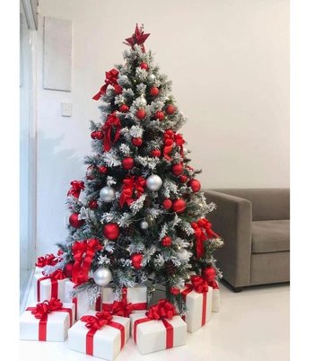 Cây thông noel phủ tuyết 2m1 full phụ kiện mẫu 15