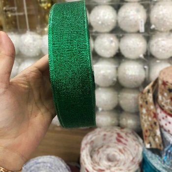 Combo 10m ruy băng xanh lá đậm trang trí cây thông giáng sinh