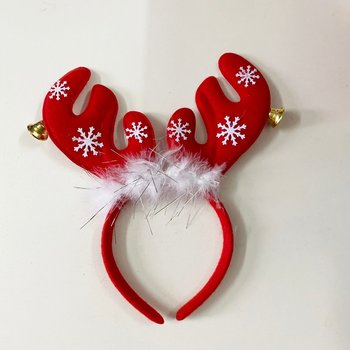 Băng đô tuần lộc đỏ kèm chuông và bông tuyết