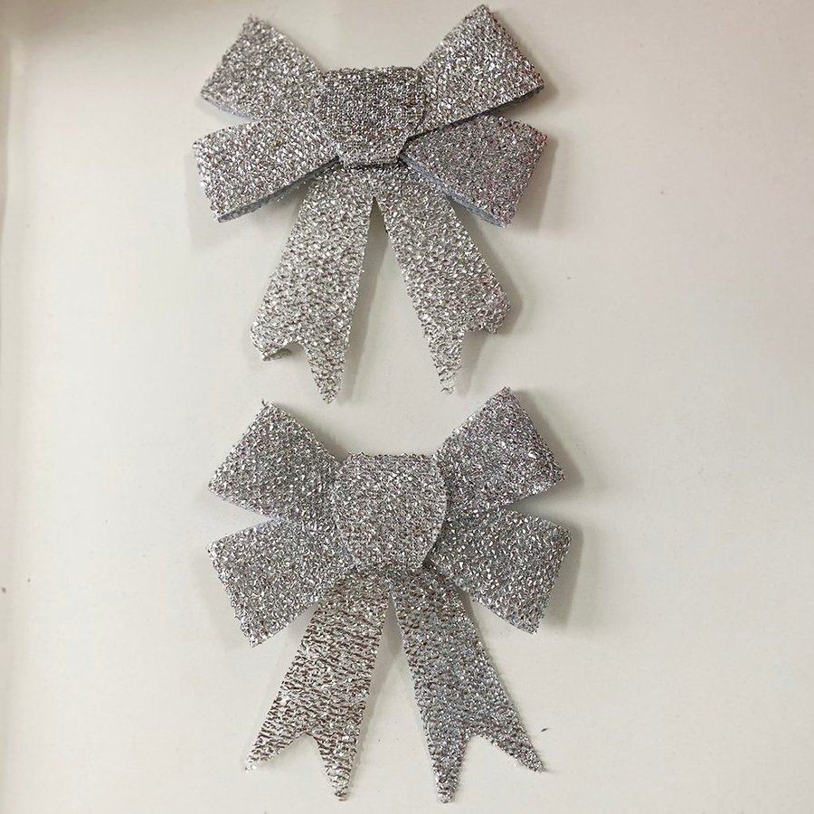 Bộ 2 nơ kim tuyến trang trí noel