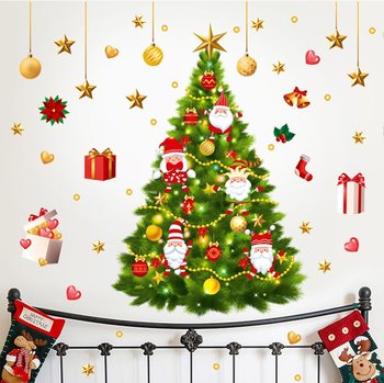 Decal trang trí noel cây thông và phụ kiện