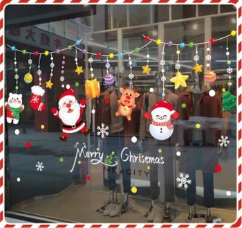 Decal trang trí noel dây treo ông già noel và người tuyết