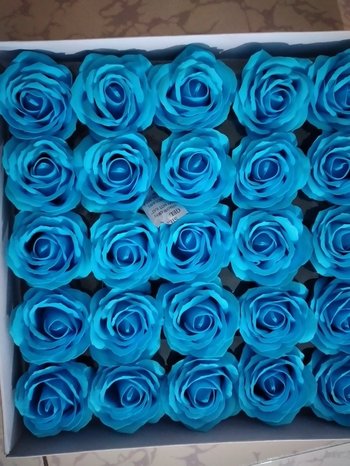 Hộp 25 đầu bông sáp 7 lớp màu xanh dương