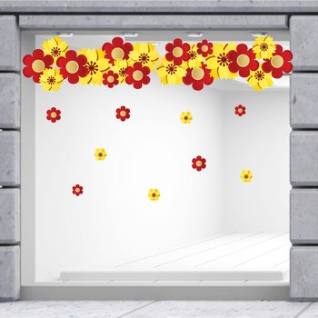 Decal trang trí tết dây hoa treo