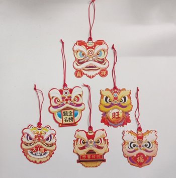 Set 6 lộc treo đầu lân chúc mừng năm mới