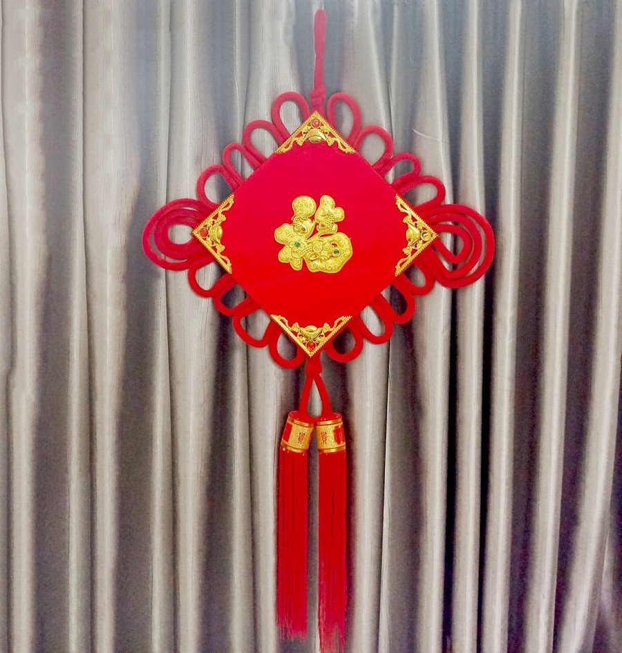 Liễn chữ phúc nhung đỏ lớn 1m1 trang trí phòng khách ngày tết mẫu 2