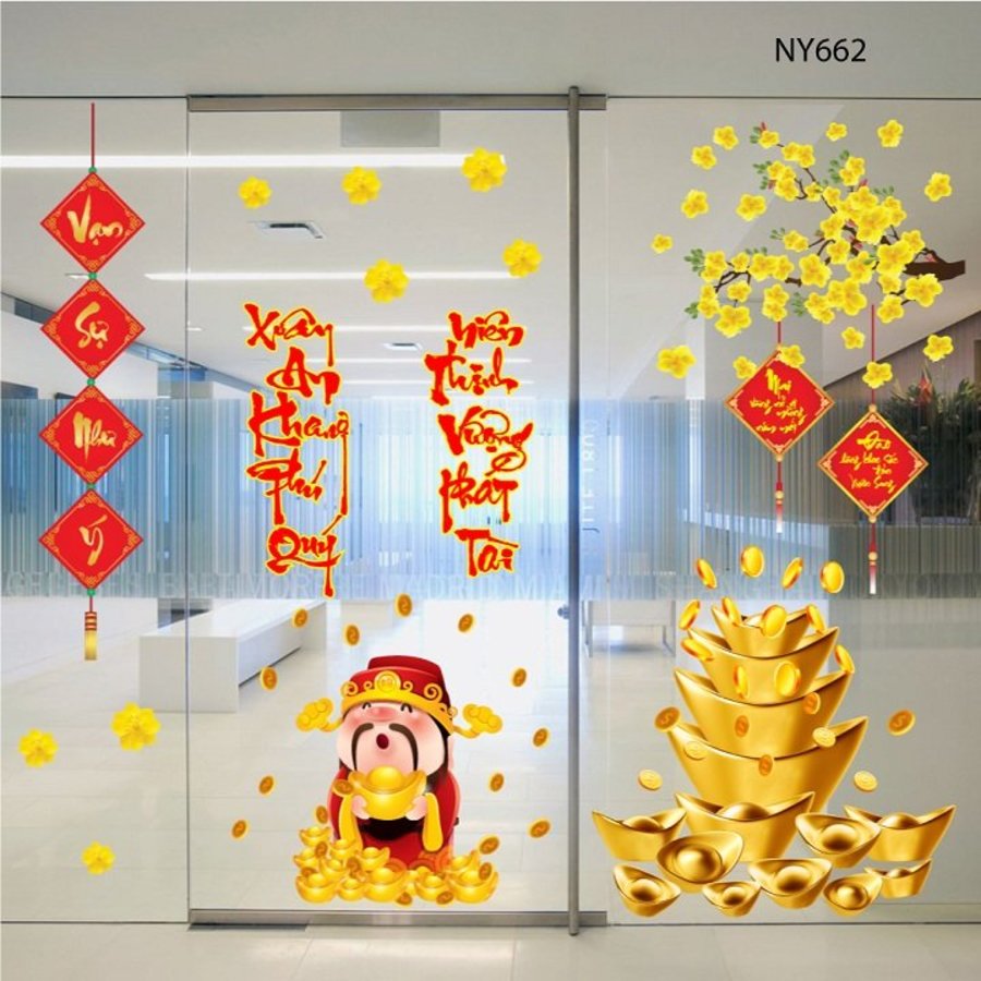 Combo decal trang trí tết Xuân An Khang Phú Quý