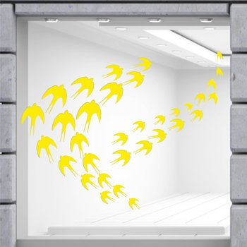 Decal trang trí tết én vàng đón xuân 2