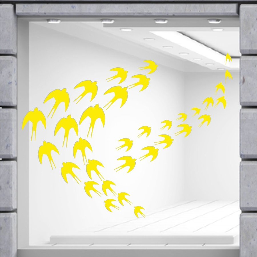 Decal trang trí tết én vàng đón xuân 2