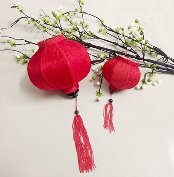 Lồng đèn Hội An trang trí - Tròn Đỏ