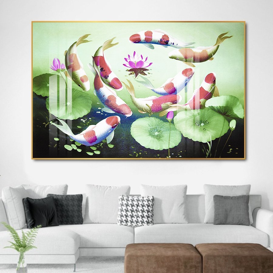 Tranh Treo Tường Cửu Ngư Quần Hội 11