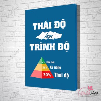 Tranh slogan văn phòng thái độ hơn trình độ 5