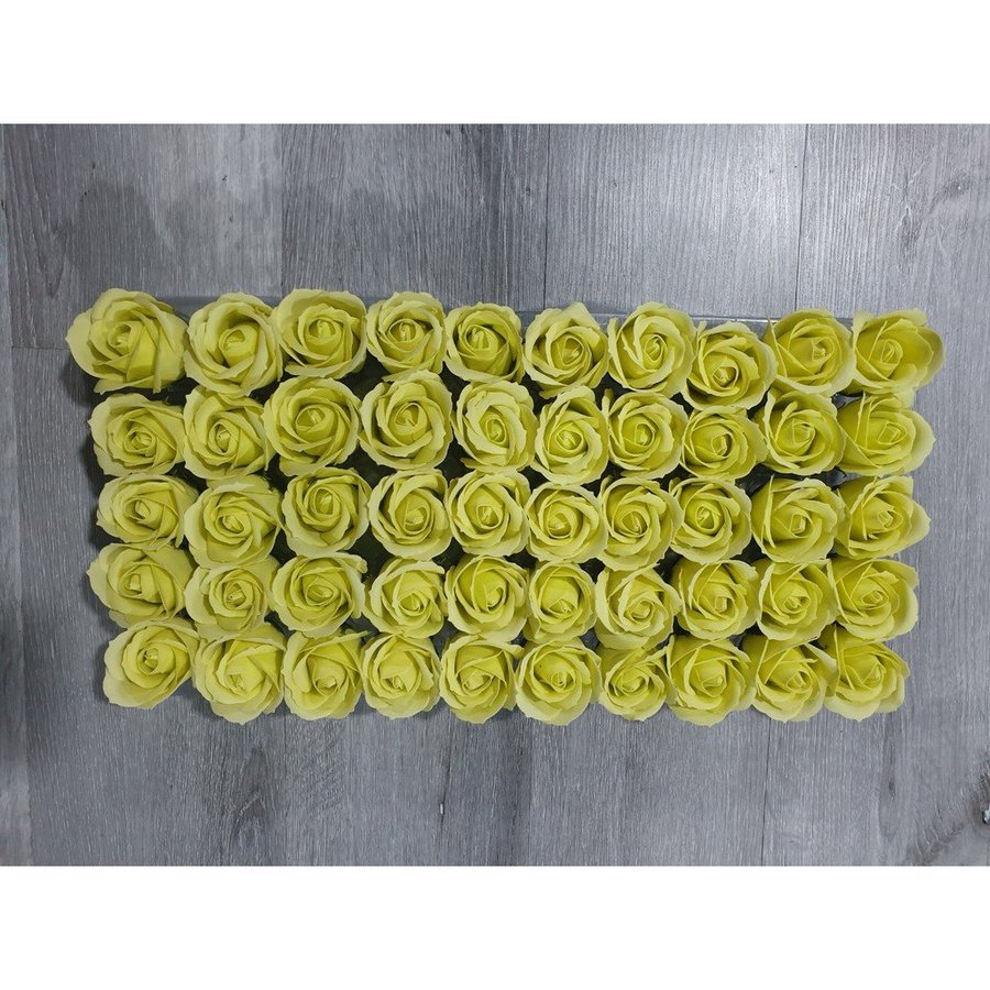 Hộp đầu hoa hồng sáp thơm 50 cái (Xanh nhạt)