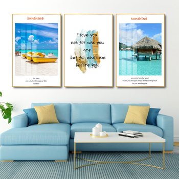 Tranh treo tường phong cảnh bãi biển xanh 03